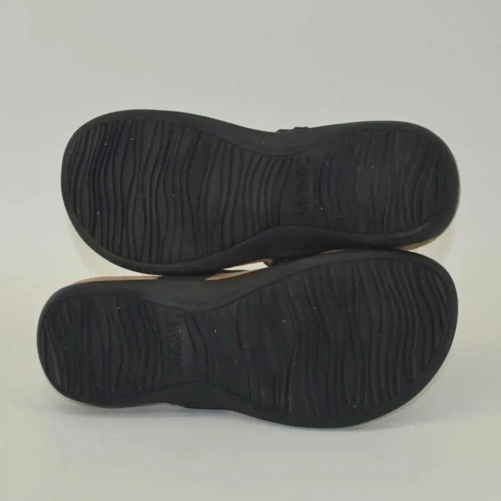 Vionic Black and Tan Comfort Thong Sandals